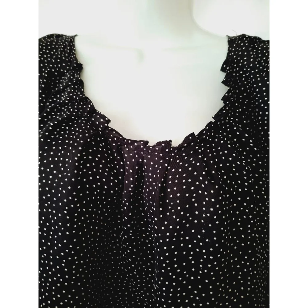 Lauren Conrad XXL Black Polka Dot women's officecore secretary teacher top - Picture 5 of 8